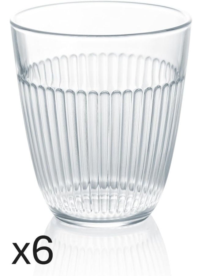 Luminarc Gridz Glass Cup Set – 6 Pieces -Clear - Image 1